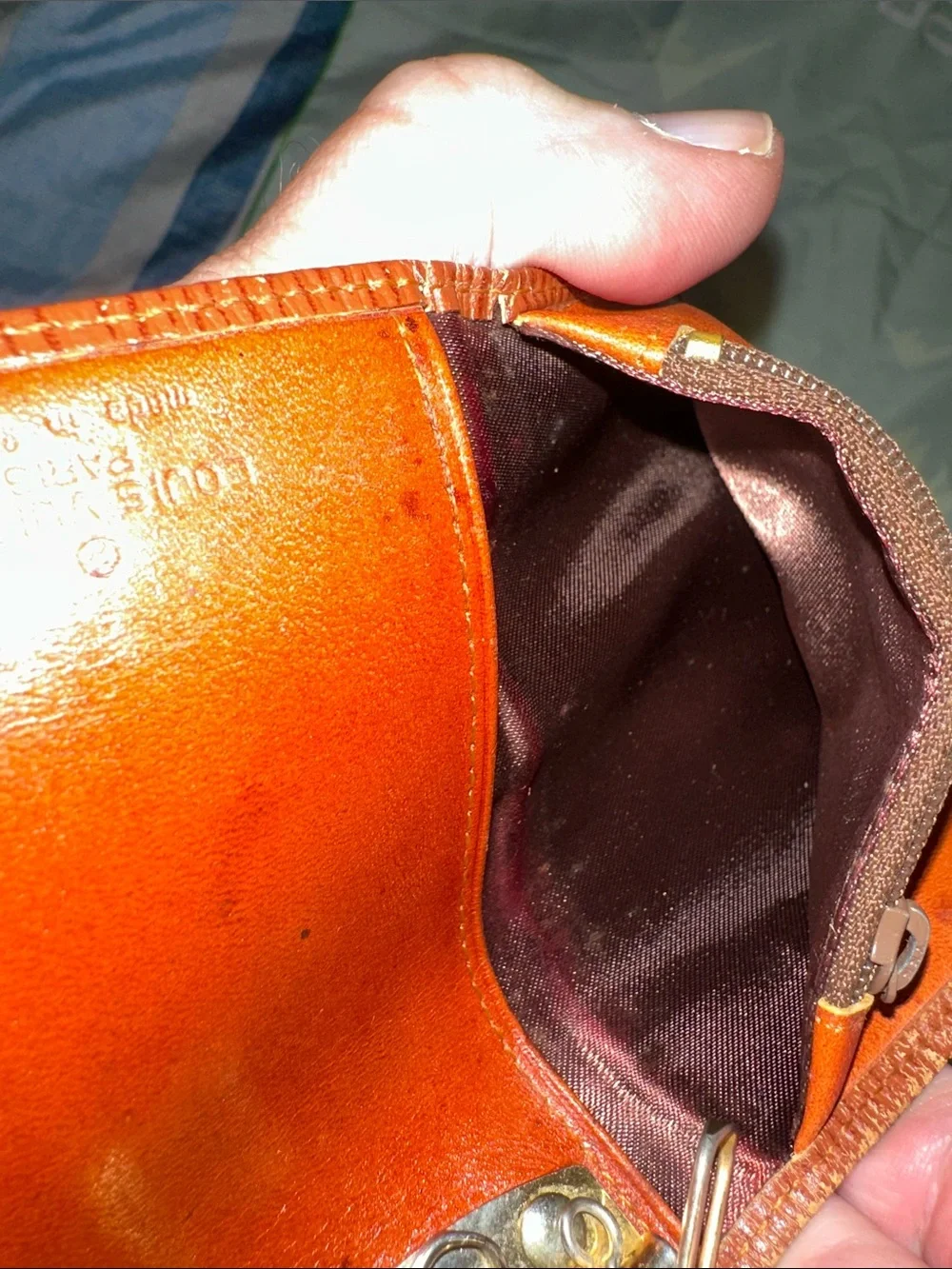 Louis Vuitton Embossed Epi Leather Card Holder in Brown